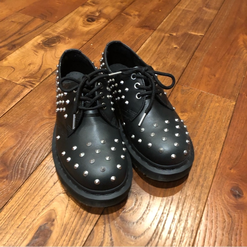 Dr. Martens 1461 Stud Wanama derby black leather shoes Mens 5 ladies 6 eu 37